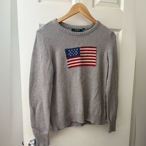 Lauren by Ralph Lauren grey cotton sweater USA size large